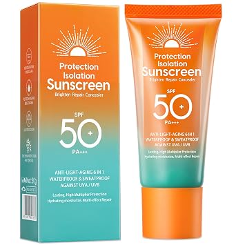 Protector solar SPF 50, loción de protección solar sin aceite para cara y cuerpo, protección UVA/UVB de amplio espectro, libre de oxibenzona, protector solar hidratante, protector solar de tamaño de