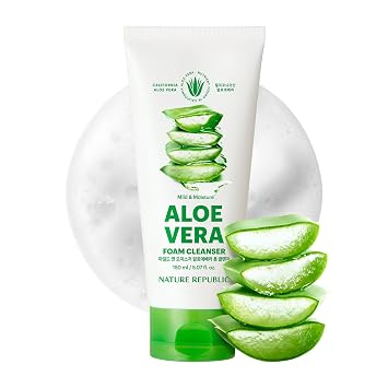 Nature Republic Limpiador de espuma de aloe vera suave y hidratante