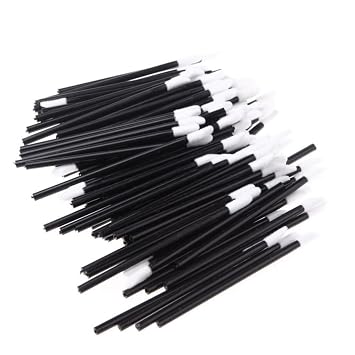 Black Disposable Lipstick Brush Nylon Applicator Plastic 50pcs