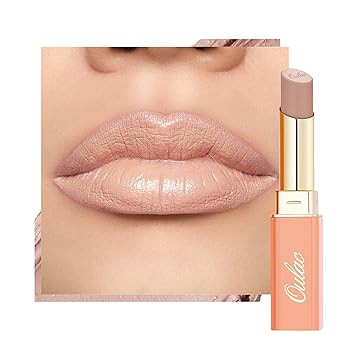 Oulac Lápiz labial beige para mujer, base de labios mate nude pálido, color de labios de cobertura completa, acabado mate satinado, textura crema, hidratante, infundido con ácido hialurónico, vegano y belleza limpia, 0.14 oz SG01 Bare