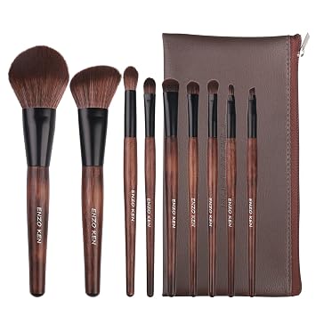 Juego de brochas de maquillaje de bambú profesional, juego de brochas de maquillaje Sable con estuche de Luxury ENZO KEN, juego de brochas de maquillaje de maquillaje, juego de brochas de maquillaje