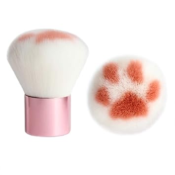 AKOAK Paquete de 1 brocha de maquillaje de pata de gato, multifuncional, de fibra suave, mango corto, cepillo suelto para polvo, para rubor, adecuado para viajes al aire libre