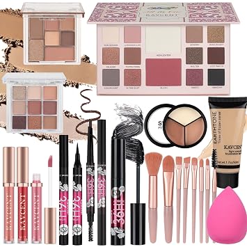 Juego de maquillaje para adolescentes, kit completo de maquillaje para mujeres, sombra de ojos, base, kits de maquillaje para adolescentes de 14 a 16 años, set de regalo de maquillaje para mujeres, adolescentes y niñas