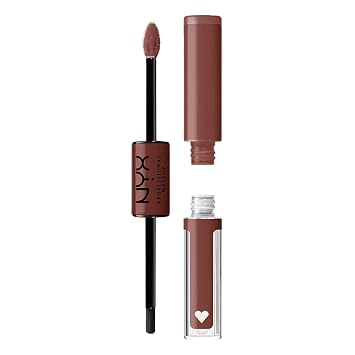 NYX PROFESSIONAL MAKEUP Shine Loud, lápiz labial líquido de larga duración con brillo de labios transparente, empujador de límites (marrón cálido)
