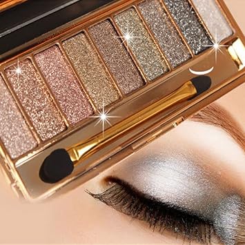 Set de Paleta de Sombra de Ojos con Purpurina, 9 Colores de Sombra de Ojos con Destellos y Brillo, Paleta de Sombra de Ojos Diamante Brillante, Maquillaje Purpurina Brillante, Altamente