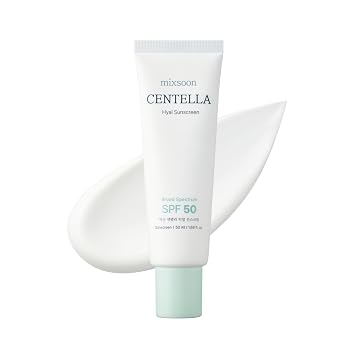 mixsoon Centella Hyal Protector solar 1.7 fl oz – Protector solar calmante Comfort con acabado mate SPF 50 PA, diseñado para la comodidad diaria, hidratante ligero, no graso, sin color blanco, para
