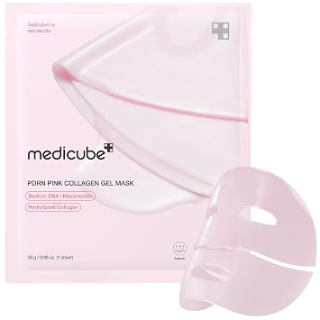 medicube Máscara de gel de jalea de colágeno rosa con ADN de salmón y PDRN | Máscara facial de una noche para piel de brillo de vidrio - elasticidad, hidratante, reafirmante e hidratante | cuidado