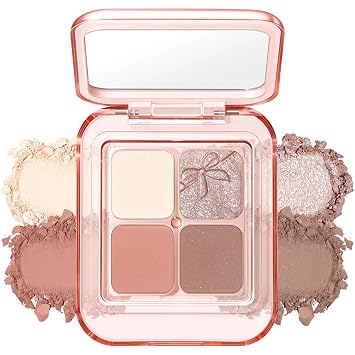 Paleta de sombra de ojos desnuda neutra de 4 colores con espejo