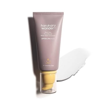 Haruharu Wonder Black Rice Pure Mineral Relief Protector Solar Diario, SPF50+/PA++++, Amplio Espectro UVA/UVB, Libre de Octinoxato y Oxibenzona, Ácido Hialurónico, Niacinamida (50ml / 1.69 onzas