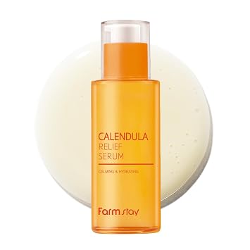 FARMSTAY Suero de alivio de caléndula | Suero de alivio rápido para calmar sensible, no pegajoso, no irritante, hidratante, hidratante, coreano, suave, vegano, calmante para todo tipo de piel, 1.69