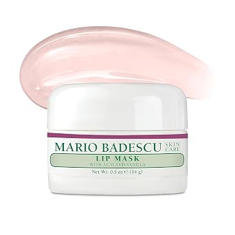 Mario Badescu Máscara labial, tratamiento de labios durante la noche enriquecido con aceite de coco suavizante de la piel y manteca de karité hidratante