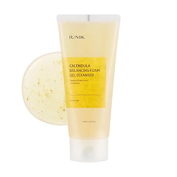 IUNIK Limpiador de gel de espuma de equilibrio de caléndula, pH bajo