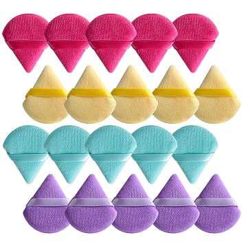 BS-MALL Juego de esponjas de maquillaje de 20 piezas, soplo triangular súper suave portátil de primera calidad para aplicación de maquillaje impecable, aplicadores cosméticos de belleza para uso