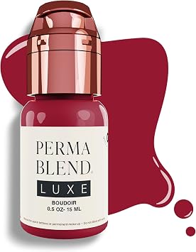 Perma Blend Luxe - Boudoir - Tinta vegana para tatuaje de labios, pigmento de microblading fucsia, base fría con subcorriente de tono rosa y rojo, para rubor de labios y maquillaje permanente, libre de crueldad animal (0.5 onzas)