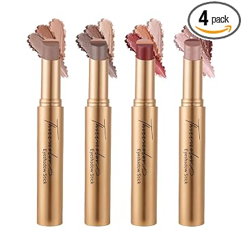 Roseye 4 Pcs 3 Color Eyeshadow Stick, Gradient Shimmer Eyeshadow Pencil