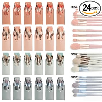 Juego de 24 brochas de maquillaje de viaje con bolsa de