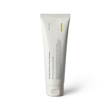Lazy Society Trouble Solution Foam Cleanser, Salicylic Acid Face Wash with Centella Asiatica, Deep Pore Cleansing for Oily & Acne-Prone Skin, Korean Skincare, 4.05 Fl Oz