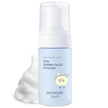 GOONGBE Limpiador Facial de Burbujas para Niños - Lavado Facial de Espuma de Burbujas Coreano de pH Bajo para Niños - Limpieza Suave e Hidratante con Pantenol y Aminoácidos - Fragancia Libre de