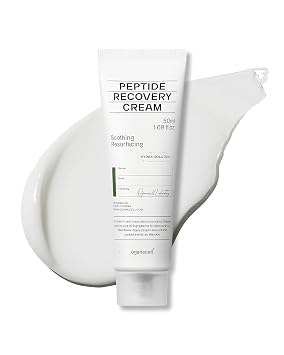 Crema facial peptídica (1.69 fl oz) - Hidratación intensiva para piel seca, picazón, enrojecimiento. Cuidado de la piel coreano. Ceramida NP, manteca de karité, pantenol.