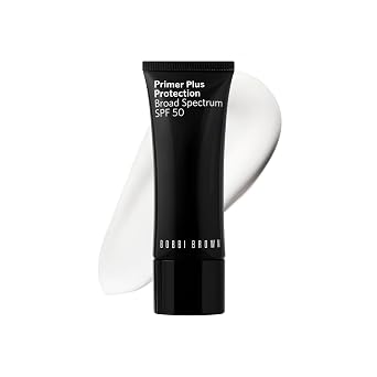 Bobbi Brown Primer Plus Protection - Protector solar de amplio espectro SPF 50 para maquillaje, fórmula ligera con protección UVA/UVB y beneficios antienvejecimiento, 1.4 onzas líquidas