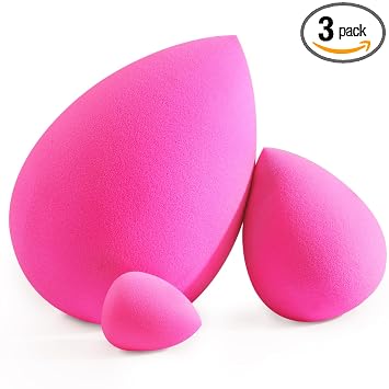 BEAKEY - Juego de esponjas de maquillaje, 3 tamaños grandes, mini estándar