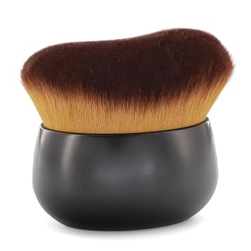 Brocha de maquillaje corporal extra grande para autobronceador, maquillaje de piernas y mezcla bronceadora, cepillo Kabuki de 3.2 pulgadas de ancho que proporciona una aplicación más uniforme y sin