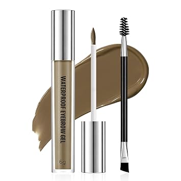 Erinde Gel de cejas impermeable, gel tintado de larga duración a prueba de manchas, altamente tintado líquido para cejas de maquillaje de cejas, aplicación fácil y rápida con cepillo preciso, 04 gris