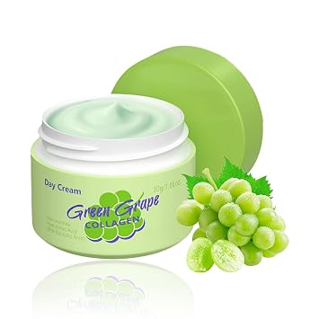 Green Grape Collagen Day Cream,Korean Face Moisturizer for Oily Skin 1.06OZ