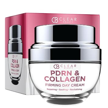 Clear Beauty Crema hidratante facial PDRN y colágeno, probada por dermatólogos, antienvejecimiento, cuidado de la piel coreano, hidrata, reafirma y apoya la barrera para una piel flexible y resistente