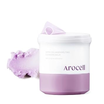 Bálsamo de fusión de colágeno súper AROCELL 100g – Bálsamo desmaquillante coreano para el cuidado de los puntos negros, cuidado profundo de los poros con péptidos e hidratación de colágeno, lavado