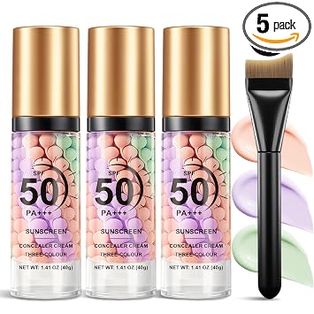 3PCS Color Correcting Primer for Face Before Makeup,3 in 1 Primer